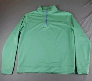 Peter Millar Sweater Mens Medium Green 1/4 Zip Pullover Golf Performance - Picture 1 of 22