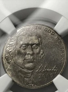 2009 P Nickel 5C MS65 6FS Sintered Planchet Error Coin and Error Label - Picture 1 of 10