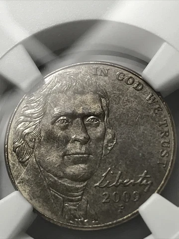 2009 P Nickel 5C MS65 6FS Sintered Planchet Error Coin and Error Label Cover