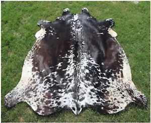 NEW LARGE 100% COWHIDE LEATHER RUGS TRICOLOR COW HIDE SKIN CARPET AREA S-XL - Picture 1 of 14