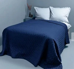 Tchibo Bettüberwurf Tagesdecke 230 x 250 - Dunkelblau - NEU/OVP - Bild 1 von 4