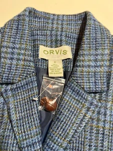 Orvis Vintage Women's Tweed Plaid 100% Wool Lightweight Blazer Size 12 NEW - Picture 1 of 16
