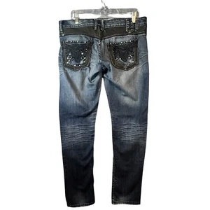 Vintage ANTIK Denim Jeans Embroider Bootcut Stretch Size 30 "Flaws" - Picture 1 of 15