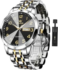 OLEVS Watch for Men Business Dress Diamond Analog Quartz Date Luxury Classic - Picture 1 of 6