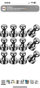 12Pcs Fridge Magnets, Small and Strong Magnets for Whiteboard, 12 pcs Black - Picture 1 of 6