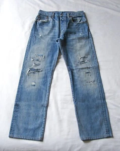 Men's LVC Levi's 501 XX Distressed Repaired 60s Remake Straight Leg Denim Jeans - Bild 1 von 14