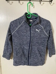 PUMA Boys Medium (8-10) Long Sleeve Blue/Silver Fleece Sweatshirt w/Front Zipper - Picture 1 of 3