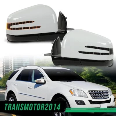 Par de espejos retrovisores laterales blancos aptos para Mercedes Benz M GL clase ML63 ML350 2005-11 Foto 1 de 4