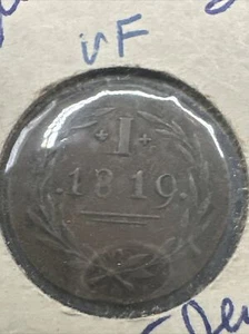GERMAN STATES FRANKFURT FREE CITY 1819 1 PFENNIG - Judenpfennig TOKEN, COPPER - Picture 1 of 4