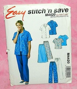 Uncut McCalls Misses 8-14 Easy Front Button Shirt Top Pants Skirt Pattern 4420 - Picture 1 of 2