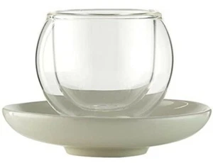 La Cafetière Bola Small Insulated Glass Espresso Coffee Cup and Saucer - Picture 1 of 4
