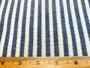 Antique Vintage Cotton Fabric Late 1800s Indigo Blue Woven Stripe 26"w 1/2yd - Picture 1 of 3