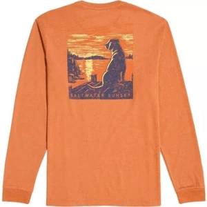 New Men's XL IZOD Saltwater Relaxed Classics Sunset Dog Long Sleeve Shirt - Picture 1 of 5