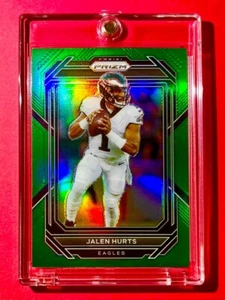 Jalen Hurts RARE MINT GREEN REFRACTOR PANINI PRIZM PHILADELPHIA EAGLES STAR QB - Picture 1 of 6