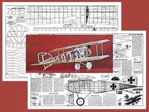 Sterling Model Airplane Plans (UC-FF-RC): ALBATROS DII-A 28" Wingspan 1/12 Scale - Picture 1 of 3