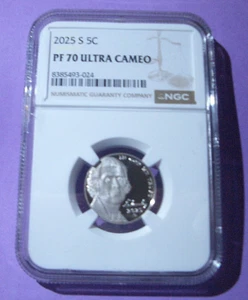 2025 S Proof 5C Nickel clad NGC PF70 ULTRA CAMEO(IN HAND) (COULD BE LAST YEAR) - Picture 1 of 3