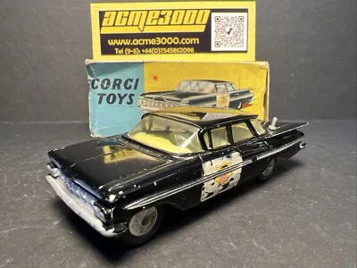 1960-65 Corgi Toys - 223 1959 CHEVROLET IMPALA “STATE PATROL” Police Car + Box - Image 1 of 4