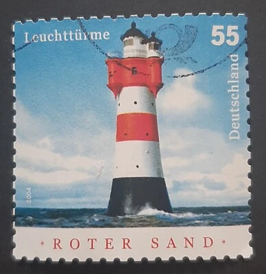 Germany: 2004 - Lighthouses - 55c Roter Island - Used Self-Adhesive Stamp - Image 1 of 2
