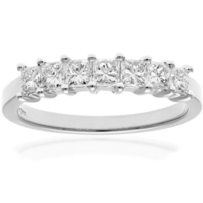 Platinum Diamond Eternity Ring 0.75ct Princess Cut Certified Diamonds by Naava - Image 1 of 4