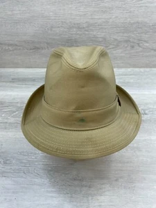Stetson Men's Hat Fedora Wide Brim Cotton Water-Resistant Canvas 7 3/8 Brown - Picture 1 of 8
