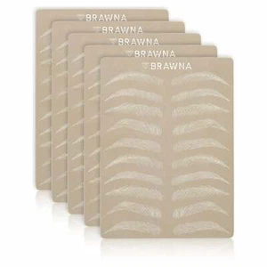 BRAWNA Inkless Double Sided Microblading Practice Skin For Eyebrow Tattoos, 5pcs - Picture 1 of 5