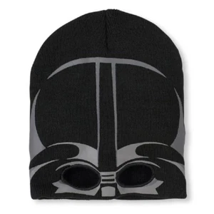 NEW STAR WARS DARTH VADER BLACK KNIT REVERSIBLE BEANIE HAT MASK S/M 4-7YRS - Picture 1 of 1