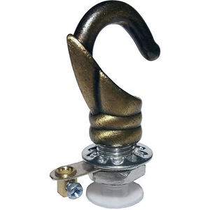 Art Deco Stil Haken für Deckenrosette und Lampenhalter in Antik Messing Optik - Bild 1 von 4