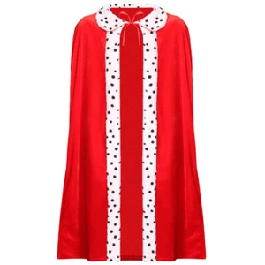 ADULTS KING QUEEN ROYAL ROBE FANCY DRESS ACCESSORY UNISEX MEDIEVAL CLOAK - Picture 1 of 7