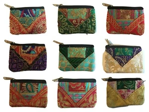 Ethnic Indian Hippy Coin Purse Embroidery Colourful Fairtrade Boho Floral Change - Picture 1 of 39