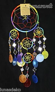 Espejo Atrapasueños Dreamcatcher Rainbow con Lunas Capis 12cm Diámetro - Imagen 1 de 2