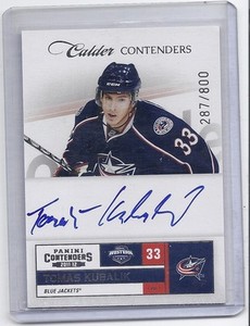 11-12 2011-12 CONTENDERS TOMAS KUBALIK AUTOGRAPH ROOKIE /800 213 BLUE JACKETS