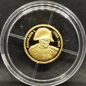 MEDAILLE OR 585 %° BE 11 mm 0.5 g / NAPOLEON I / SERIE VIVE LA FRANCE - Picture 1 of 2