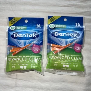 2 Pack DenTek STANDARD Easy Brush Inter dental Cleaners, Mint 16 ea - Picture 1 of 2