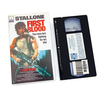 First Blood VHS 1982 RAMBO Sylvester Stallone Thorn EMI HBO White Clamshell - Image 1 of 4