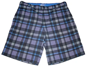 NIke Golf Tour Performance Mens Size 38 Dri Fit Purple Blue Plaid Golf Shorts - Picture 1 of 6