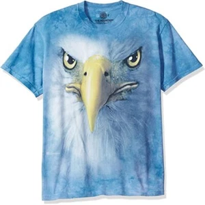 Eagle Face American Bald Eagles Bird Animal Eye The Mountain Blue T-Shirt S-M - Picture 1 of 3