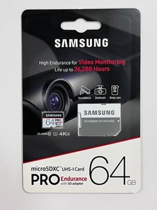 Carte micro SDXC Samsung PRO Endurance 64 Go 100 Mo/s MB-MJ64GA/AM neuve - Photo 1 sur 3