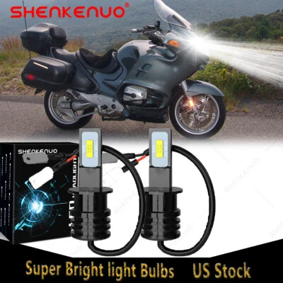 Pair Motorcycle LED Headlight Bulbs For BMW R1150RT 2001-2005 K1200RS 1997-2005 - Image 1 of 4