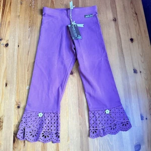 Matilda Jane mauve cropped ruffled leggings size8 nwt - Picture 1 of 7