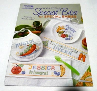 Special Bibs for Special Babies Leisure Arts 5852 Cross Stitch Booklet 14 Design - Image 1 of 4
