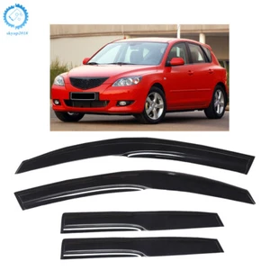 4 piezas visera de ventilación de ventana apta para 04-09 Mazda 3 hatchback protectores de lluvia para sol deflector - Imagen 1 de 8