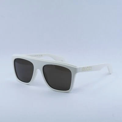Gafas de sol GUCCI GG1570S 003 blanco mate/marrón 57-18-145 nuevas auténticas Foto 1 de 4