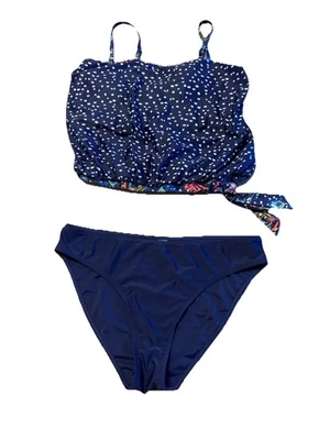 Traje de baño de dos piezas XL azul marino Tankini Top Bikini parte inferior traje de baño Foto 1 de 4