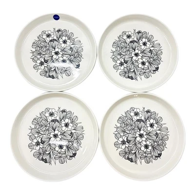 Assiette Arabia Crocus 19 cm noire lot de 4 - Photo 1/4