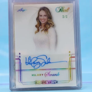 HILARY SWANK 2024 Leaf Pop Century PEARL #1/1  Autograph SEXY ACTRESS OSCAR WIN - Picture 1 of 2