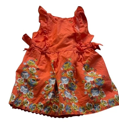 Genuino Niños Oshkosh 18 Meses Bebé Niñas Coral Algodón Vestido Flores Floral Foto 1 de 4