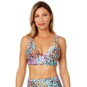 Anne Cole Damen Sonnenuntergang Punkte weiches Band gerafft Bralette Schwimmen Bikini Oberteil Größe XS - Bild 1 von 3