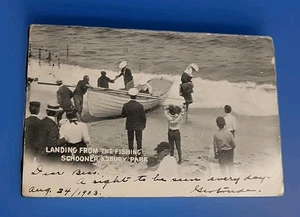 De colección 1903 Asbury Park Nueva Jersey NJ Goleta de Pesca Desembarco RPPC Foto Postal - Imagen 1 de 6