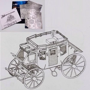 3D Metall Puzzle Modell - Postkutsche Silber Edelstahl E2-087 - Bild 1 von 11