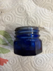 Vintage Cobalt Blue Glass Jar| Small Apothecary | Ink Bottle Collectible, No Lid - Picture 1 of 4